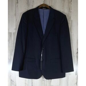 SuitShop Blazer 46S Navy Blue Slim Fit Stretch Two-Button Suit Jacket READ